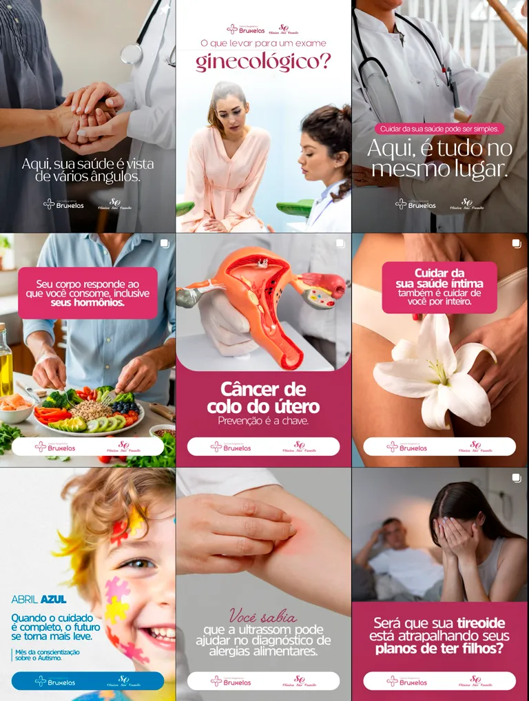 Feed do Instagram da Clínica Bruxelas e São Camilo